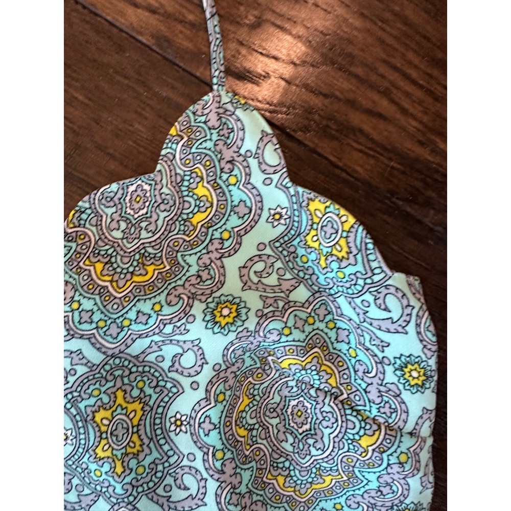 J.Crew Scalloped Cami Mint Green Paisley Medallion Tank Top H4921 Womens 4 - Picture 2 of 6